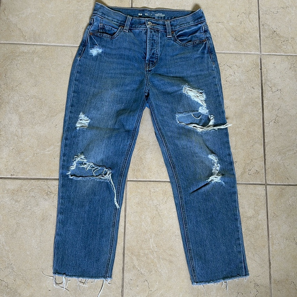 Blue jeans slouchy stretch